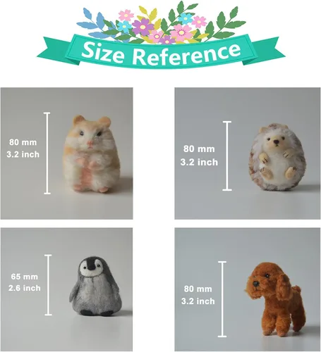 Miniatura 6 de Feltsky Kits de fieltro de aguja de 4 animales para principiantes, fáciles de hacer con todo, manualidades para mamá, abuela
