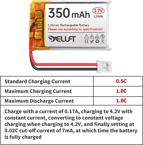Miniatura 5 de 1pcs 3.7V 350mAh batería de polímero de litio 1S 1C 702030 baterías recargables con placa protectora y enchufe PH2.0 para dispositivo electrónico