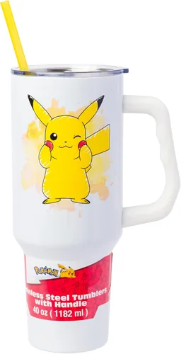 Miniatura 46 de Silver Buffalo Disney Lilo and Stitch Aloha - Vaso de acero inoxidable de doble pared con asa y pajilla, se adapta al portavasos estándar, 40 onzas
