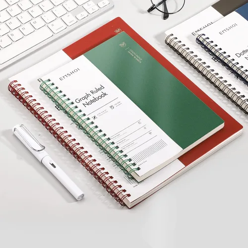 Miniatura 6 de EMSHOI Cuaderno de espiral de papel cuadriculado de 7.48 x 10.15 pulgadas, paquete de 2 cuadernos de 320 páginas B5 con notas adhesivas, papel