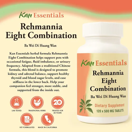 Miniatura 2 de Kan Herb Company Rehmannia Eight Combination - Mezcla tradicional de hierbas chinas para perros y gatos para apoyar la salud renal, vitalidad