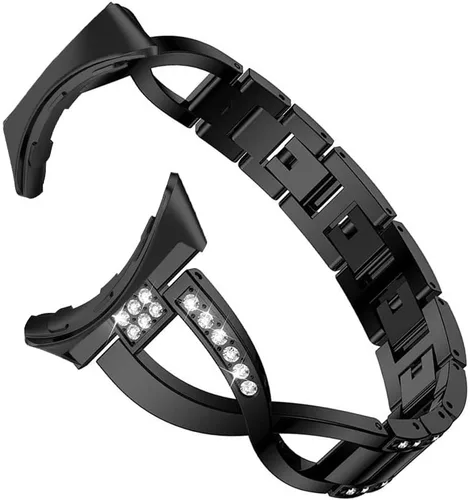 Miniatura 2 de Correa compatible con Google Pixel Watch – Cadena de repuesto de metal para mujer, pulsera de joyería brillante con diamantes de imitación
