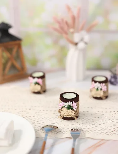 Miniatura 7 de 10 candelabros de té de madera para recuerdos de fiesta de bautismo de bebé, recuerdos de baby shower para invitados, revelación de género de bebé