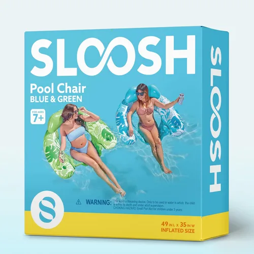 Miniatura 9 de SLOOSH Inflatable Pool Floats Adult,2 Pack Pool Chairs with Cup Holders,X-Large Blow up Floats Chair,Hammock Noodle Mat for Relaxing Summer Water