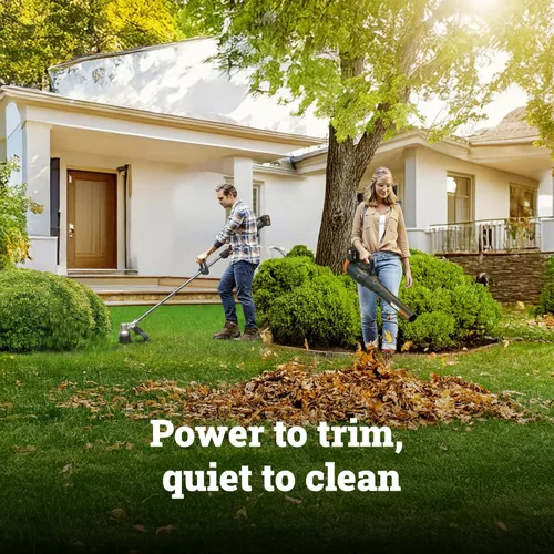 Miniatura 2 de WORX WP925 - Combo de recortadora de hilo y soplador de hojas, 15 pulgadas y 40 V con eje de fibra de carbono, soplador eléctrico silencioso de 530