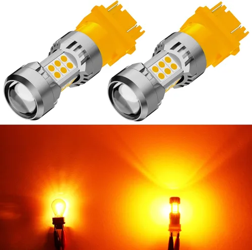 PHINLION 3157 4157 Bombillas LED de señal de giro, 3200 lúmenes, superbrillantes, 12 V, 3057, 3457na, 4157na, 3157na, color amarillo ámbar, repuesto
