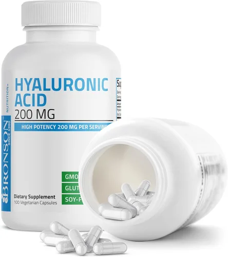 Miniatura 6 de Bronson Ácido hialurónico 200 mg de alta potencia para la salud de las articulaciones y apoyo para la piel saludable, sin OMG, 100 cápsulas
