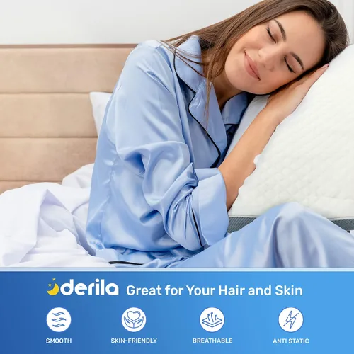 Miniatura 3 de Derila Funda de almohada Diseñada para mantener tu almohada de espuma viscoelástica cubierta y protegida con esta funda de almohada blanca nítida