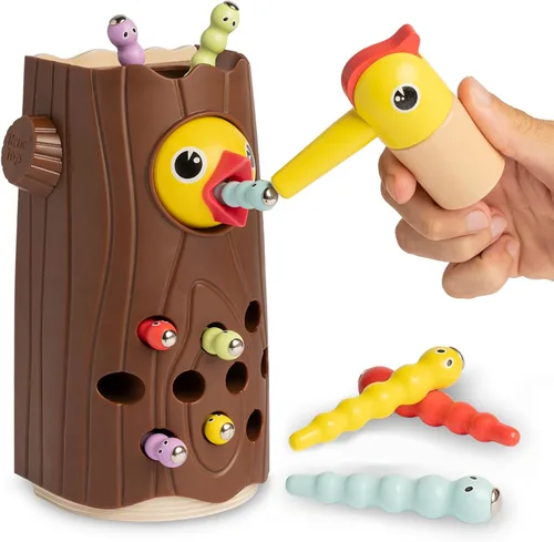 Nene Toys Little Woodpecker - Juguete magnético Montessori para niños de 2 a 4 años - Juguete educativo para niños de 2 a 3 años - Juego de