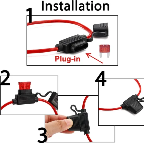 Miniatura 3 de [Cable UL] Chanzon 5 unids 14awg ATM/Mini portafusibles impermeable en línea Marine r para fusibles de cuchilla 30A automotriz coche motocicleta