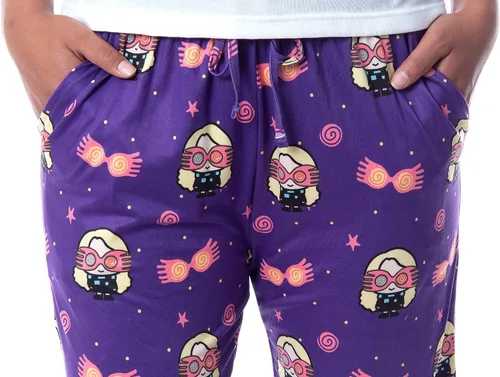 Miniatura 3 de Harry Potter Womens' Luna Lovegood Glasses Chibi Allover Print Pajama Pants