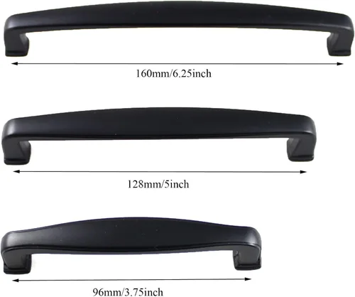 Miniatura 4 de Formosa Design Hardware - Paquete de manijas y perillas negras para gabinetes de estilo variado (5 orificios centrales de 6.25 pulgadas/6.299 in)