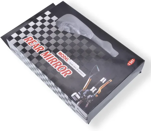 Miniatura 6 de KATUR Espejos de extremo para manillar de motocicleta, espejo retrovisor negro, antideslumbrante, color azul, ojo de halcón, 0.315 in, 0.394 in