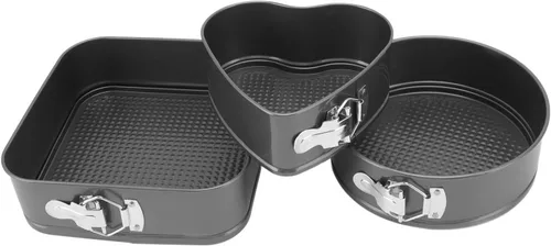 Miniatura 6 de Juego de 3 utensilios para hornear pasteles, juego de moldes antiadherentes con forma de corazón, molde redondo con forma de corazón, fácil
