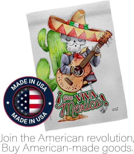 Miniatura 5 de Que Viva - Bandera de casa de México, fiesta de verano del Cinco de Mayo, cactus y piñata, sombrero para fiesta mexicana al aire libre, pancarta