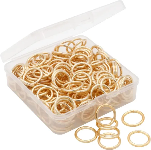 Miniatura 15 de 100 anillos de salto abiertos de 0.71 pulgadas, conectores de joyería de bronce para hallazgos de joyería, suministros de fabricación, pulseras