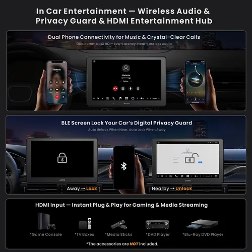 Miniatura 7 de ATOTOZONE Estéreo de coche QLED AI Android de 10 pulgadas, Radio Doble DIN 8G+128G, Carplay inalámbrico y Android Auto, 4G LTE, WiFi dual, audio