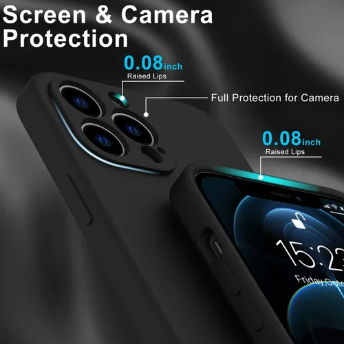 Miniatura 5 de DEENAKIN Funda compatible con iPhone 12 Pro con protector de pantalla, silicona sedosa, funda mejorada para cámara, probada en caídas de 16 pies