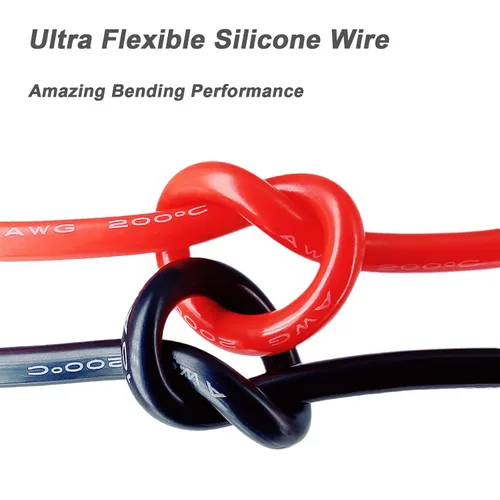 Miniatura 5 de ANAMIA - Alambre de silicona flexible de calibre 6, 6 AWG, conductor de cobre estañado de 3200 * 0.08mm, trenzado de alta temperatura para batería