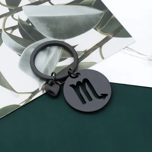 Miniatura 2 de FAADBUK Llavero de signo del zodiaco CZ Horóscopo regalo 12 Constelación llavero para mujeres hombres