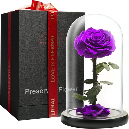Miniatura 10 de Rosa Preservada para Siempre – Rosa Eterna en Cúpula de Cristal – Rosa de la Bella y la Bestia para Mamá – Flores Frescas para Entrega Prime