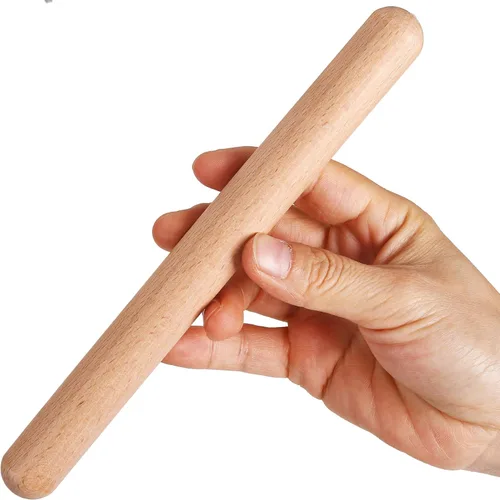 Miniatura 5 de 1 par de instrumentos de percusión musical de clavos de madera clásica de 8 pulgadas, palos de ritmo de madera natural (1 par FBA)