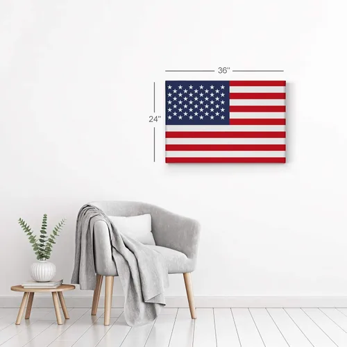 Miniatura 6 de Smile Art Design Lienzo impreso con la bandera de Estados Unidos, arte de pared con bandera de Estados Unidos, decoración del hogar, sala de estar