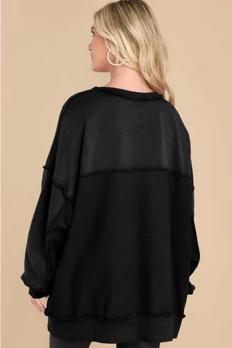 Miniatura 73 de AlvaQ - Sudadera de gran tamaño para mujer, informal, de manga larga, con botones y cuello Henley, tipo túnica