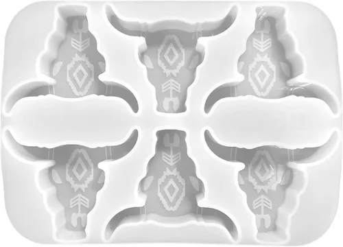 6 bandejas de silicona de molde Freshie Longhorn al por mayor | 11.25 pulgadas de ancho x 8 pulgadas de largo x 1 pulgada de profundidad | Molde
