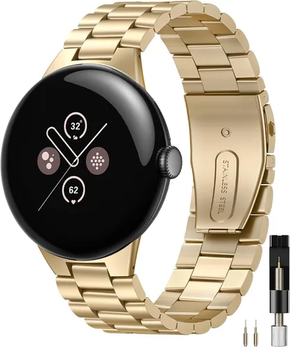 Miniatura 8 de Miimall Metal Band Compatible for Google Pixel Watch 4(2025)/3 45mm 41mm Band, No Gap, Men Business Stainless Steel Adjustable Wristband Replacement