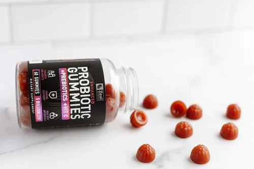 Miniatura 6 de Gomitas probióticas para adultos y niños (60 unidades 5 mil millones de UFC) con antioxidantes de bayas orgánicas y vitamina C para apoyo