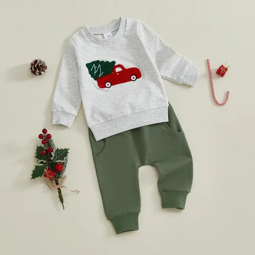 Miniatura 119 de BemeyourBBs Conjunto divertido de sudadera y pantalones de manga larga con letras divertidas para bebé niño y niño