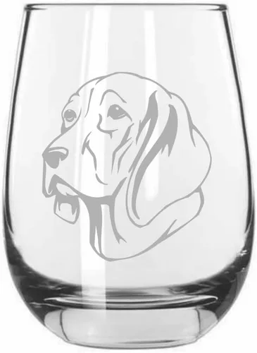 Miniatura 497 de Sakhalin Husky Dog - Copa de vino grabada personalizada de 15.25 onzas sin tallo