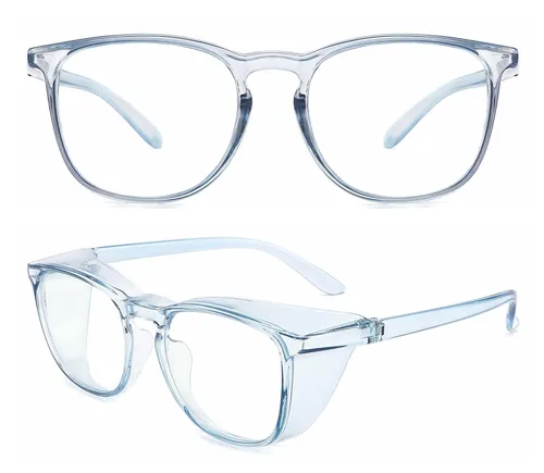 Alsenor Gafas de seguridad antiniebla, gafas protectoras con bloqueo de luz azul, antipolvo, protección UV, para hombres y mujeres (azul cielo)