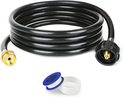 Miniatura 8 de GASPOWOR Manguera de propano, manguera adaptadora de propano de 5 pies, adaptador de tanque de propano de 1 libra a 20 libras, manguera convertidora