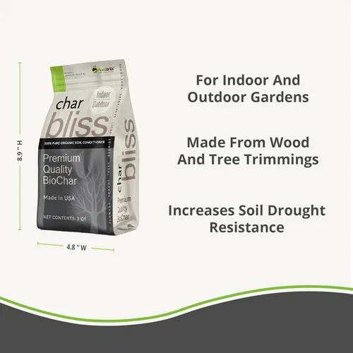 Miniatura 4 de Char Bliss (1 cuarto de galón) - Biochar orgánico para plantas - Enmienda orgánica del suelo de biochar con certificación OMRI - Carbón hortícola