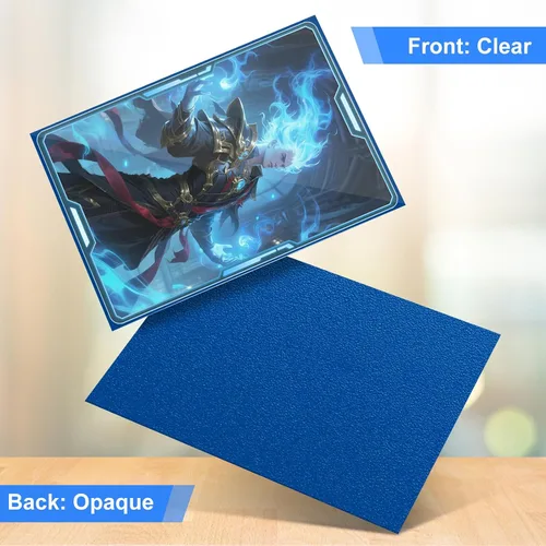 Miniatura 4 de Fundas para tarjetas de color azul nocturno aptas para MTG, 300 piezas de ajuste perfecto, fundas estándar para tarjetas de intercambio, tarjetas
