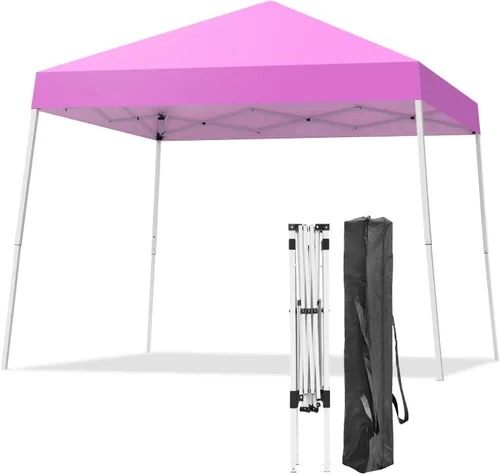Miniatura 13 de Carpa con Toldo, Toldo Emergente de 10 x 10 Pies, Carpa Instantánea para Exteriores con Patas Inclinadas y Bolsa de Transporte, Refugio de Cenador