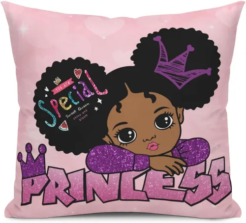 Fundas de almohada mágicas de niña negra, regalos africanos para mujeres negras, regalos de cumpleaños para hija, 18 x 18 pulgadas