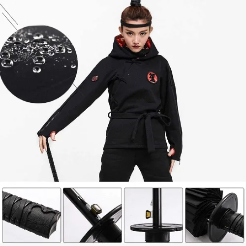 Miniatura 3 de zooro Samurai - Paraguas semiautomático a prueba de viento, katana samurái, el mejor regalo creativo (8 huesos)
