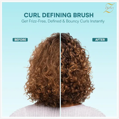 Miniatura 2 de ZAINY Juego de 2 cepillos para definir rizos para cabello rizado, peine de dientes anchos para rizos, cepillo desenredante para el cabello húmedo