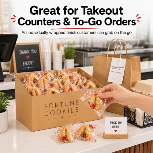 Miniatura 2 de Fortune Cookies - Galletas de la fortuna envueltas individualmente para Navidad, fiestas, bodas, eventos y celebraciones con divertidas fortunas