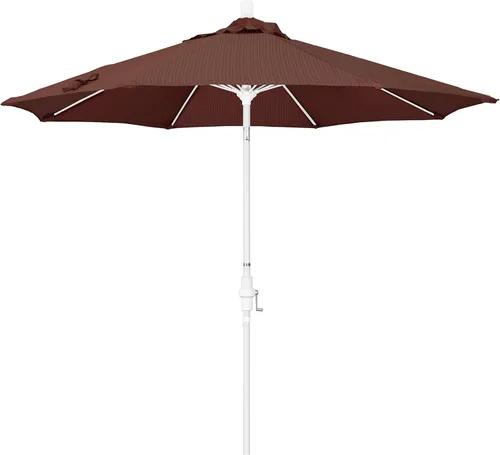 Miniatura 29 de California Umbrella paraguas de tela Olefin de 9 pies de fibra de vidrio de elevación basculante mercado de aluminio, paraguas con poste de bronce