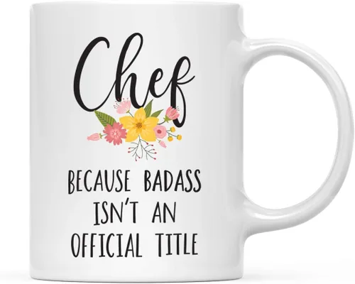 Miniatura 48 de Andaz Press Taza de café de 11 onzas, regalo de broma, tía porque Badass no es un título oficial, gráfico floral, 1 paquete