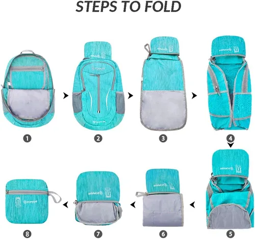Miniatura 5 de ZOMAKE Mochila Empacable Ultraligera de 25L, Mochilas de Senderismo Plegables Resistentes al Agua Mochila Diurna Plegable Pequeña para Viajes
