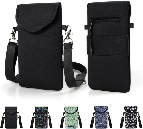 Miniatura 9 de Funda Bolsa Estuche de Neopreno para Teléfono para Hombres y Mujeres con Correa Cruzada/Cordón para el Cuello para Samsung S25+, S24 Fundas
