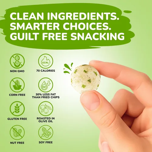 Miniatura 5 de SaltWise Water Lily Pops (Makhana/Fox Nuts) - Aceite de oliva tostado Bajo en sodio Sin gluten, vegano, sin OMG a base de plantas (cebolla crema)