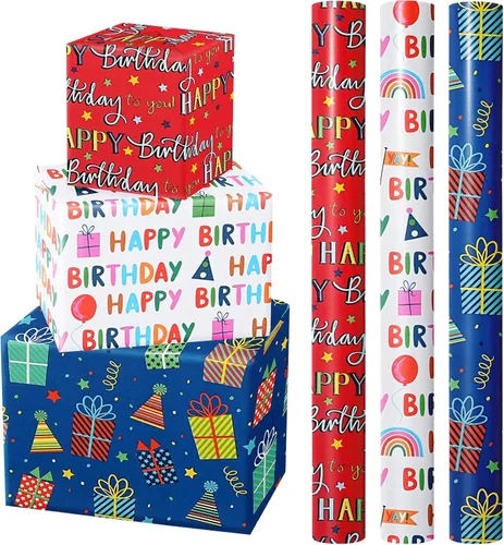 Miniatura 11 de WRAPAHOLIC - Papel de regalo para baby shower con diseño de oso - Rollo mini - 3 rollos - 17 pulgadas x 120 pulgadas - Papel de regalo con lazo