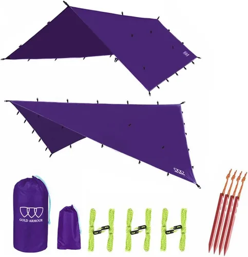 Miniatura 9 de Gold Armour - Toldo para lluvia para hamaca de lona, calidad premium, 14.7 pies, 12 pies, 10 pies, 8 pies, cubierta de toldo para lluvia, toldo