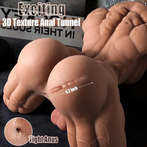 Miniatura 4 de Muñeca sexual realista de torso masculino de 40 libras para mujer, muñecas sexuales musculosas de tamaño real con esqueleto de metal y consolador